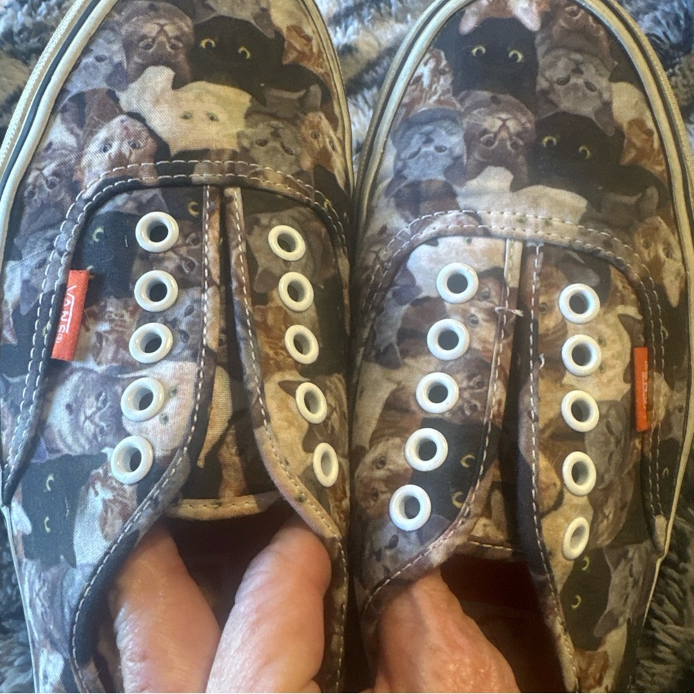 Vans Cat Print Sneakers with Orange Interior - Picture 12 of 16